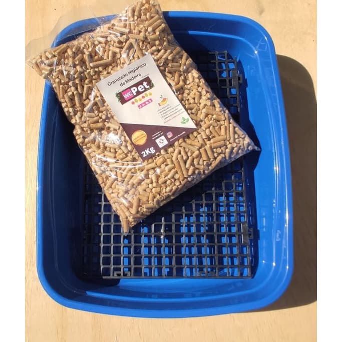 Kit Coelho Educado - Bandeja Sanitário/Banheiro + 2kg Granulado