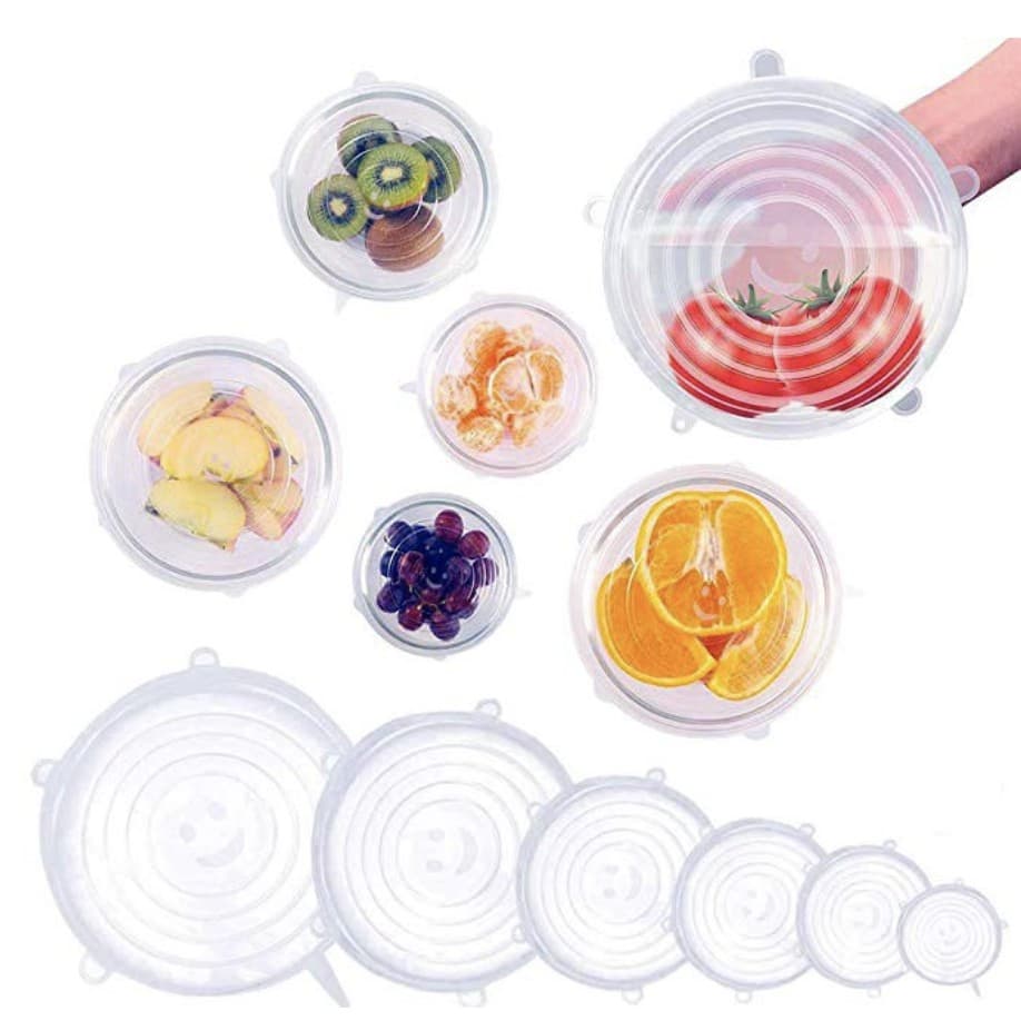 Kit de 6 Tampas de Silicone, Flexível e Lavável para Panelas e Potes Universais