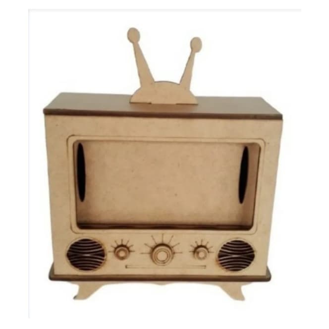 Tv de brinquedo porta celular em MDF