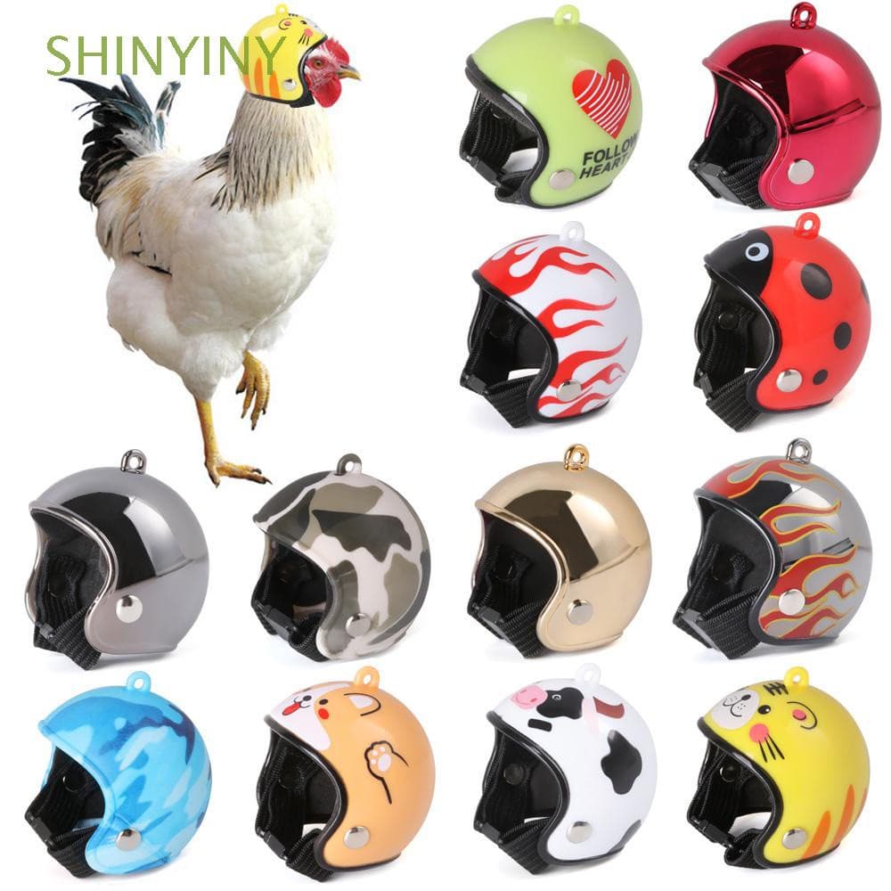 Shinyiny Capacete De Proteção Para Animais De Estimação Com Claro / Acessórios Abs Engraçado / Capacete De Galinha