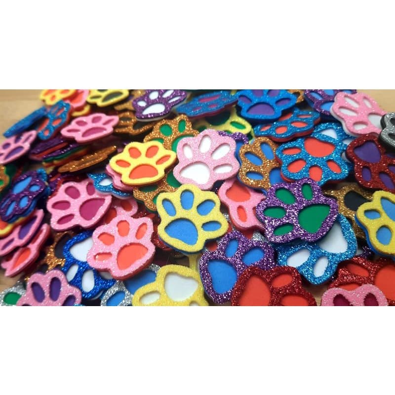 50 Apliques Patinha EVA Pet Shop Banho e Tosa Gravata