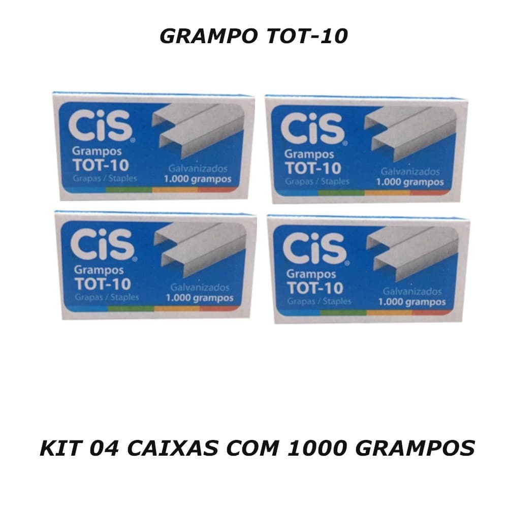 Grampos Tot-10 Kit 4 Caixas Com 1000 Unidades - Cis