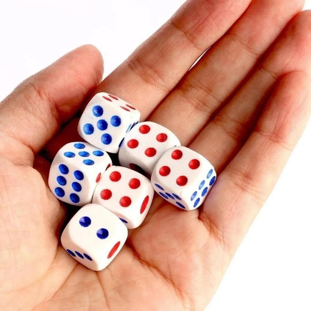 Dado Branco Profissional 6 Lados 14mm Pacote Com 100 Peças Ideal Para Jogos De Tabuleiro RPG