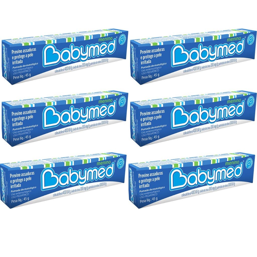 Pomada Babymed Azul Assadura 45g kit 6 unidades