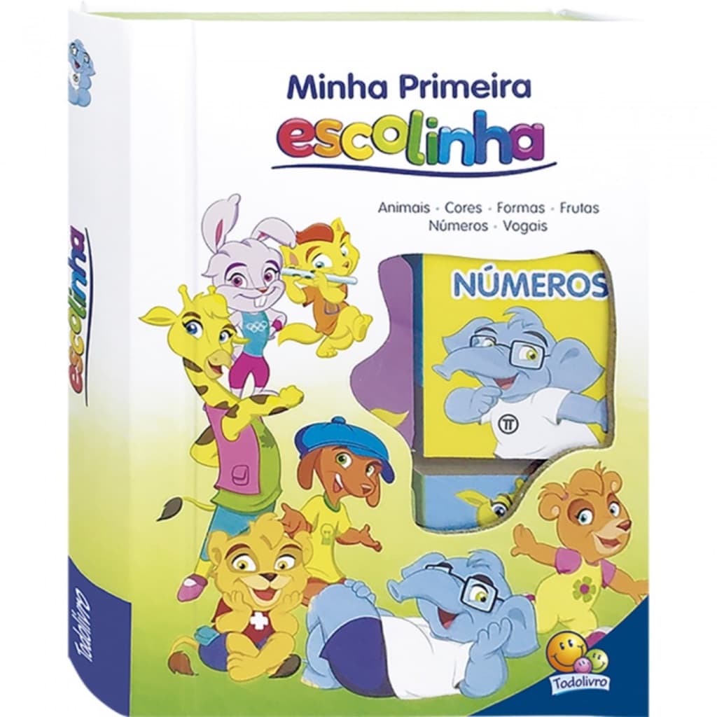 Box Livros C/06 Cartonados Minha Primeira Escolinha | Cartonados Educacionais Infantis