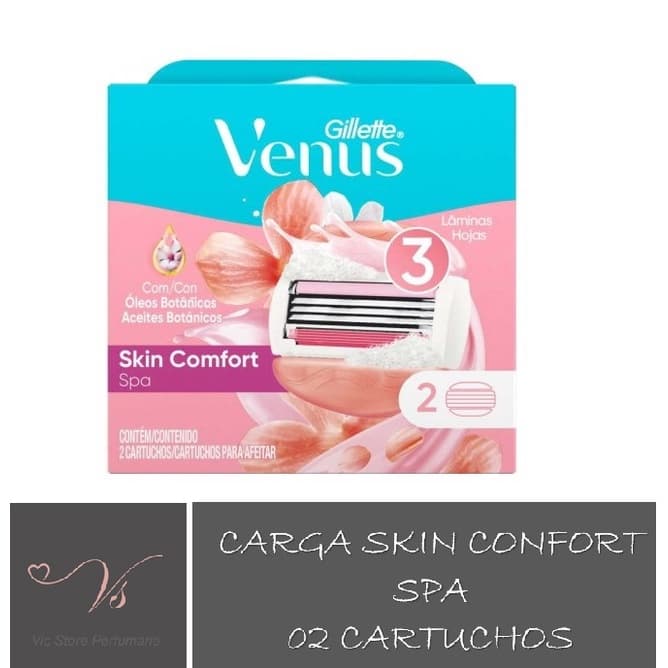 Carga para Aparelhos Depilatório Cartucho Venus Gillette Skin Confort Spa 02un