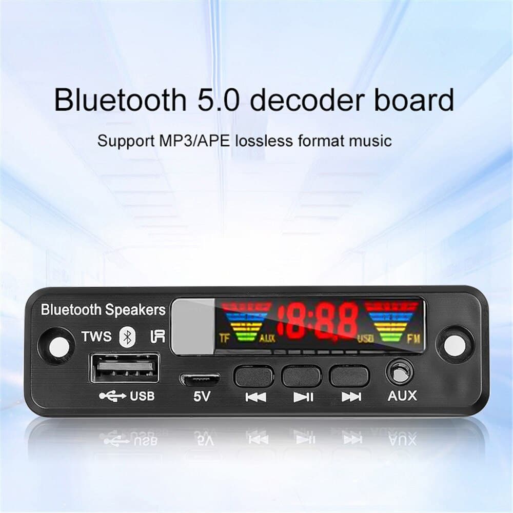 J&M 5 V MP3 Decodificador Bordo Com Bluetooth 5.0 Tela Colorida Módulo De Áudio Sem Fio Suporte Para Usb , Aux , Tf , Rádio Fm , Acessórios Do Carro