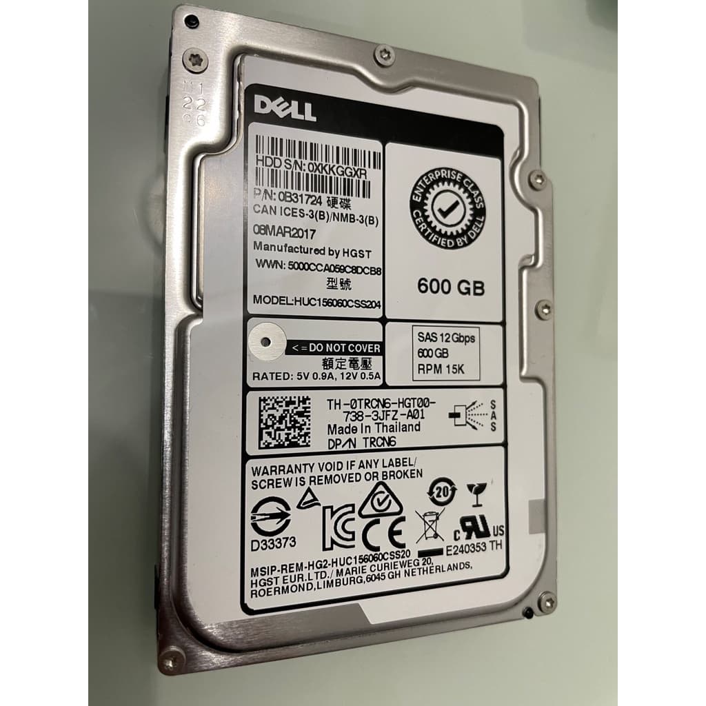 HD Servidor Dell 600GB 15K Sas 2.5" 12Gb/s Dell DP/n 0TRCN6