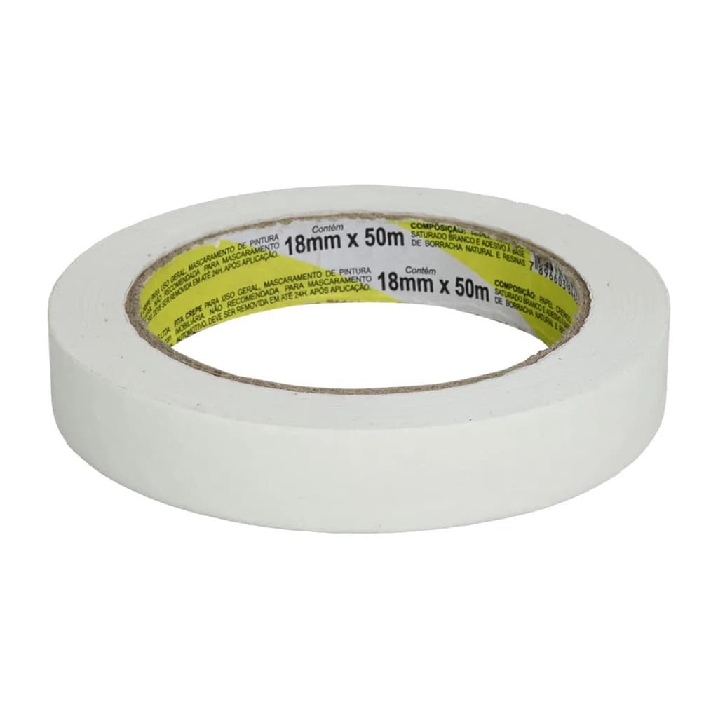 Fita Crepe 18 mm x 50 m BR 710 (1, 2, 3, 4 e 5 unidades) - Koretech