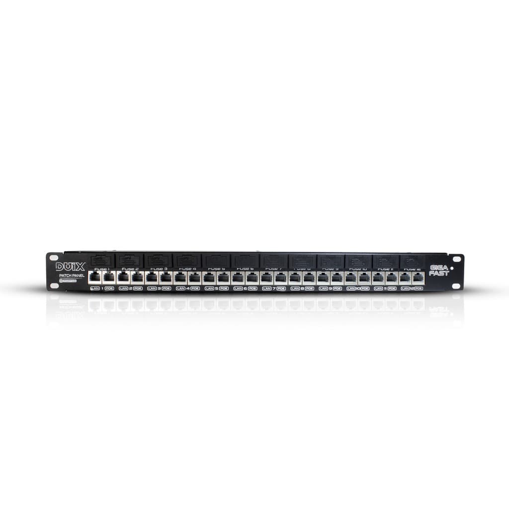 Patch Panel Poe 12 Portas GIGA 12v/24v/48v - DUIX