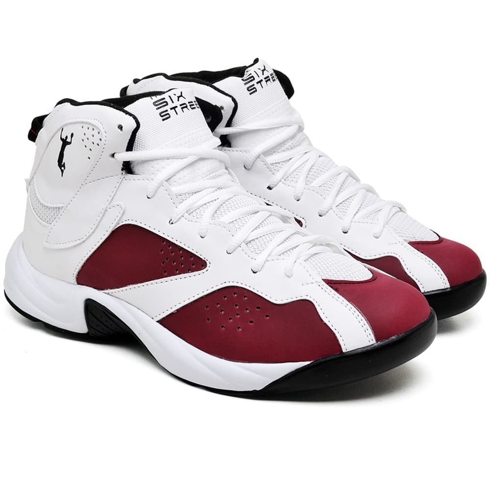 Tenis basquete Six Street  Adrenaline - Branco Bordo