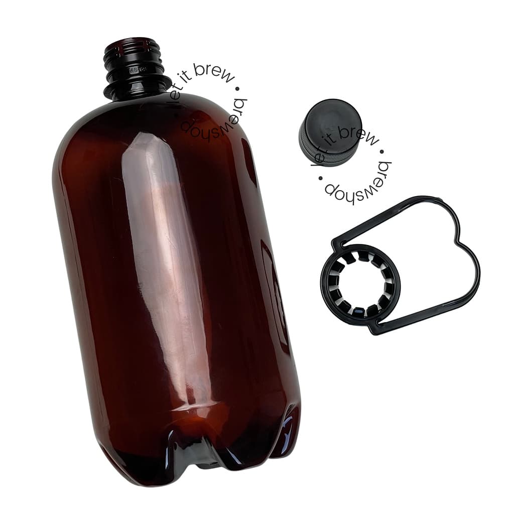 Kit 15 Garrafa (growler) 1l Pet P/ Cerveja Ambar C/ Tampa E Alça