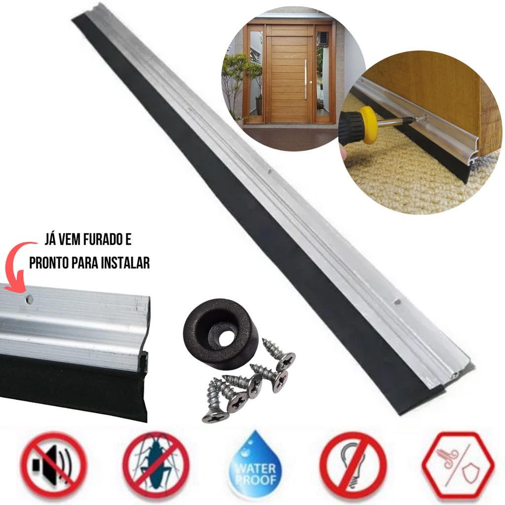 Protetor de Porta Veda Porta 80cm Impermeável Rodo Vedante De Porta Em Alumínio Envio Imediato