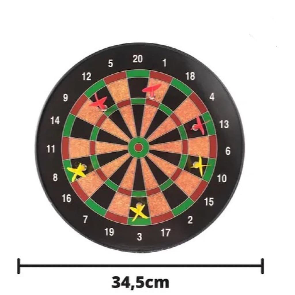 Jogo De Dardos Magnético Tabuleiro Alvo Com 6 Dardos de ponta Magnética 34 Cm