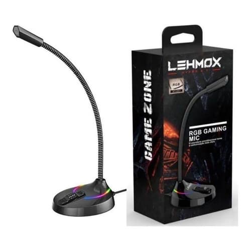 Microfone Gamer Rgb Usb Profissional Led  Pc Gt-gk1 - Computador Jogos