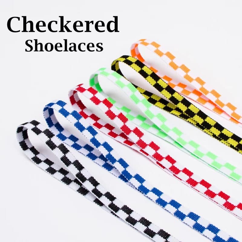 Nova Moda Grade Cadarços Para Tênis Planas Originais Clássico Cadarço Checkerboard Sapatas Do Esporte Da Lona Ocasional Pequeno Branco Laços