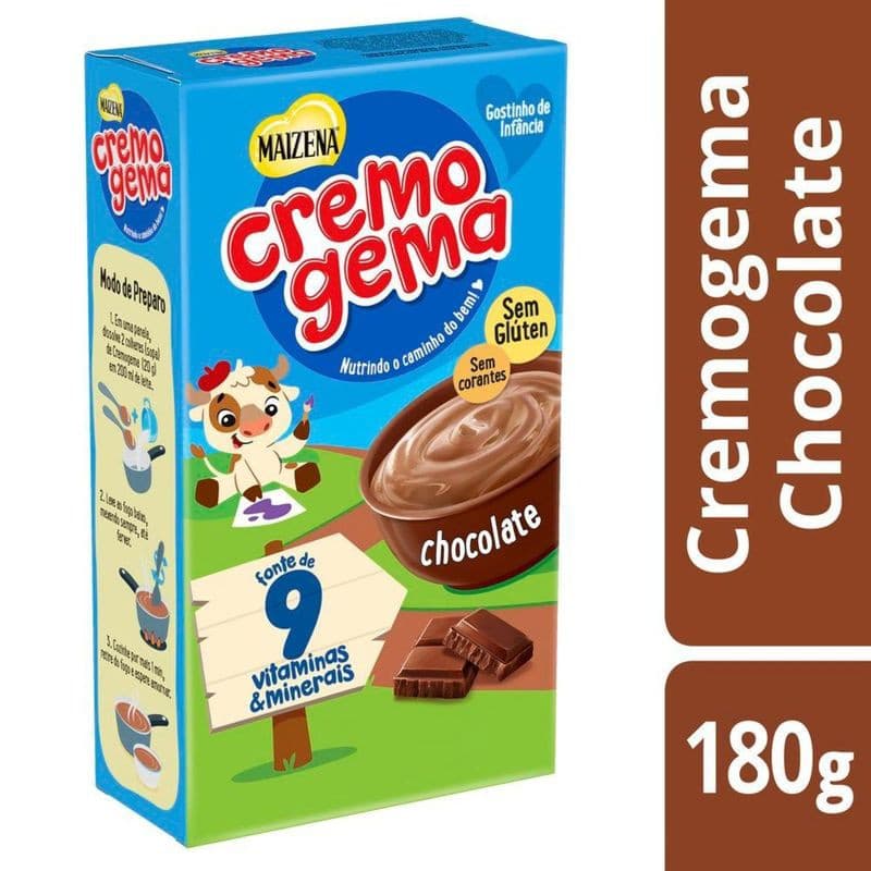 Mistura Cremogema Maizena Chocolate 180g C/10 Unidades