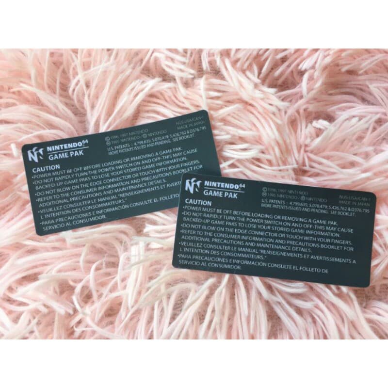 4 label (etiqueta) para jogos de Nintendo 64