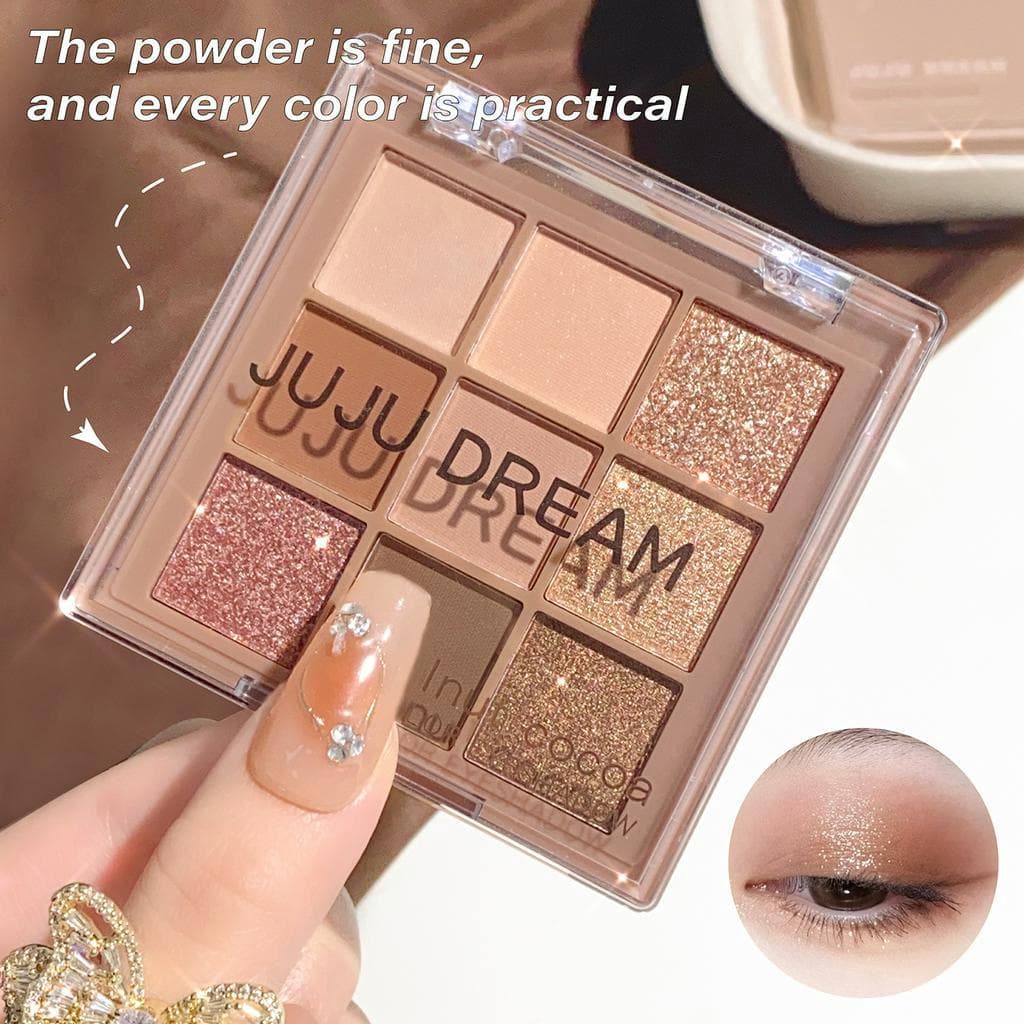 Paleta De Sombras De 9 Cores-Maquiagem Fosca/Brilhante , Tons De Cacau E Avelã