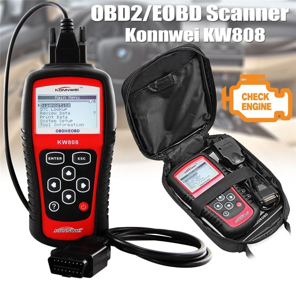 Original KW808 OBD Scanner OBD2 Ferramenta De Diagnóstico Automotivo Suporta Leitor De Código De Fualta Do Motor J1850