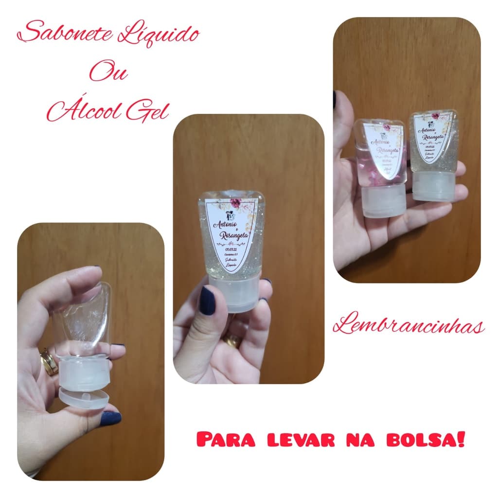 Bisnaga Cristal - 30G COM TAMPA - VAZIAS - para lembrancinhas, Álcool Gel, Sabonete Líquido ou Hidratante