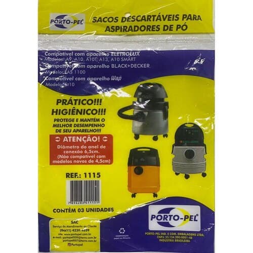 Kit C/3 Sacos Aspirador Electrolux A10 - A9 - A13 - A10 Smart Modelo Antigo