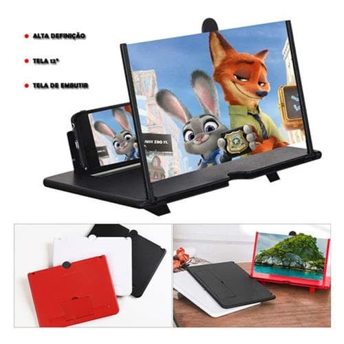 Lupa 3D Dobravel Amplificadora de Imagem Celular Tela Alta Definição