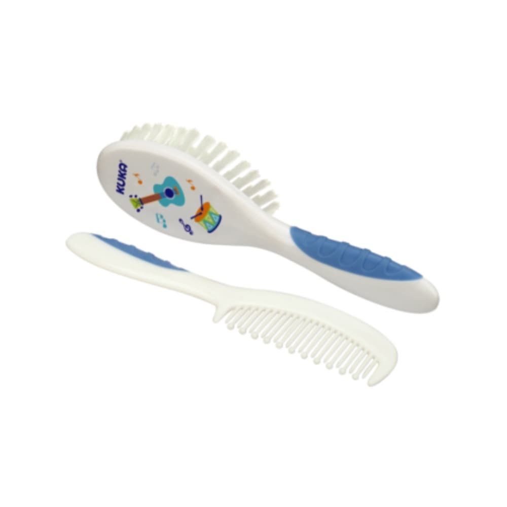 Conjunto Para Cabelo Soft Azul Pente Escova - Kuka 7257