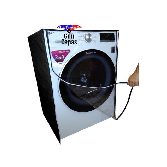 Capa Lava Seca Midea Storm 11kg Impermeável Zíper Luxo preta