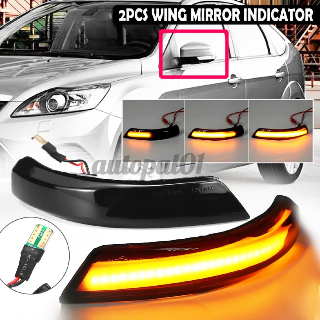 2x Indicador De Sinal De Claro Led Para Espelho De Seta Para Ford Focus Mondeo Mk2 Mk3