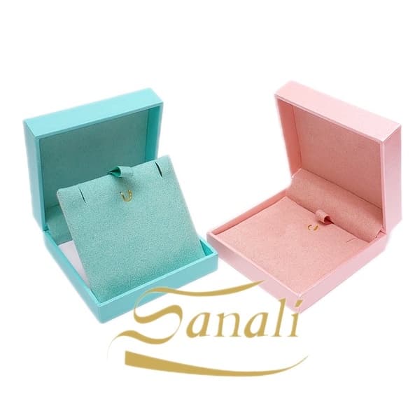 Caixinha Estojo Revestida Courino Suede Linha Luxo Para Conjunto Brincos Corrente Colar (RV4)