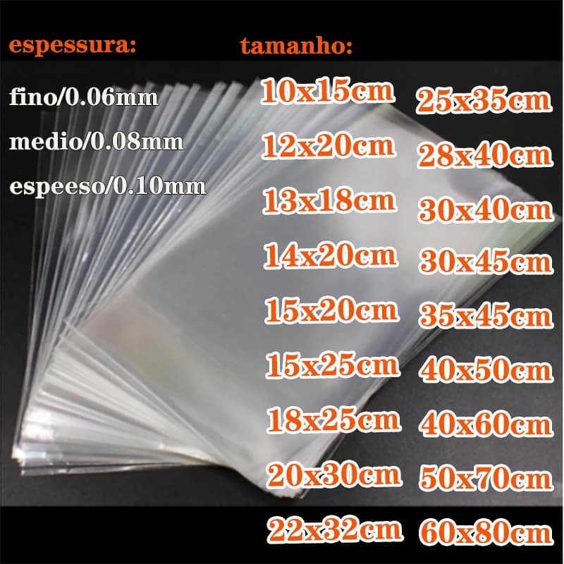 Saco Plástico Cristal Transparente  1kg /1000g   vários tamanhos    P/ Roupas