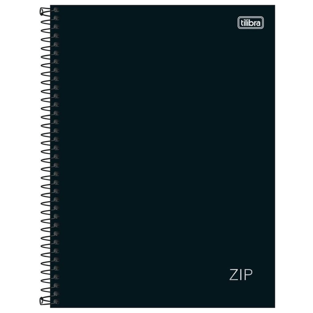 Caderno Universitário 10 Matérias Zip Preto 160 Folhas Tilibra