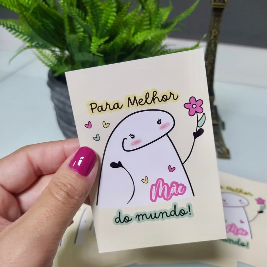 30 un Folhetos FLORK Dia das mães  |Para a melhor mãe do mundo | 10x7 | 90g | Papelaria