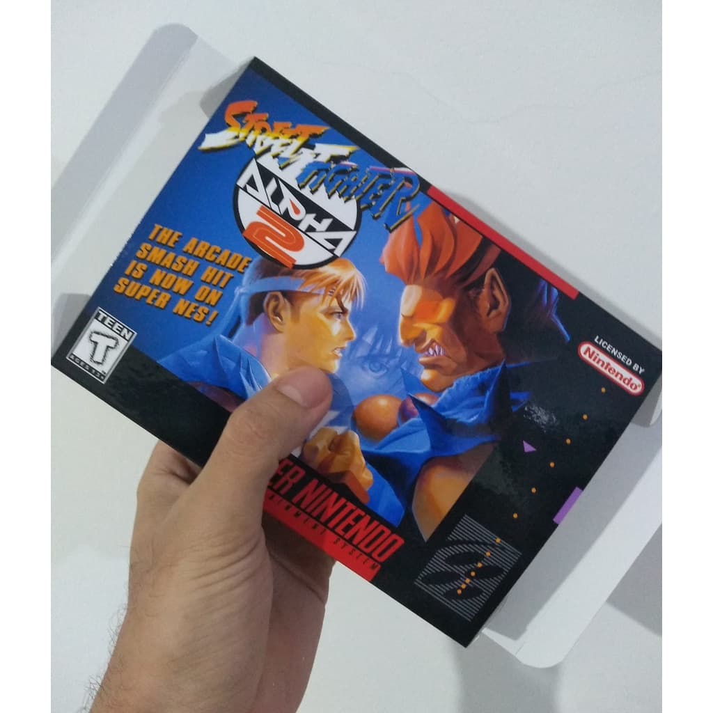Caixa Street fighter Alpha 2 Com Berço e Manual Snes