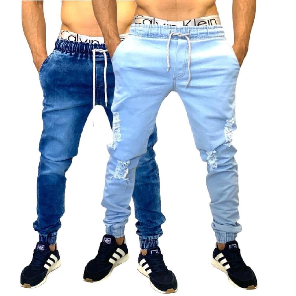Calça JEANS Masculina Jogger Premium kit com 2 peças em promoção