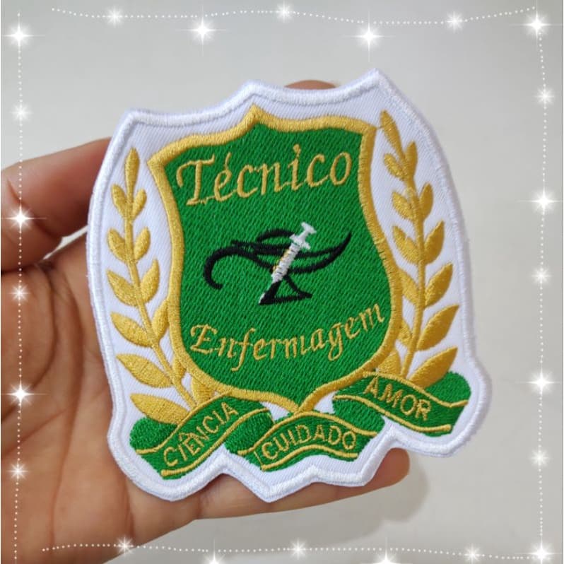 Patch Termocolante Técnico em Enfermagem Bordado para jaleco, (somente o logo)