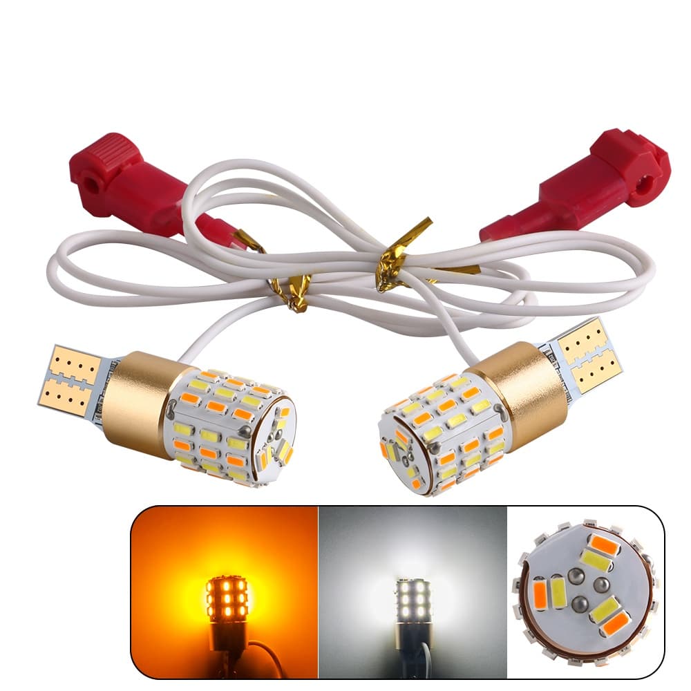 (2 Peças) T10 Luz De Contato Duplo Para Motocicleta W16W Estacionamento Invertendo Cor Nevoeiro Canbus Lâmpada LED Acess