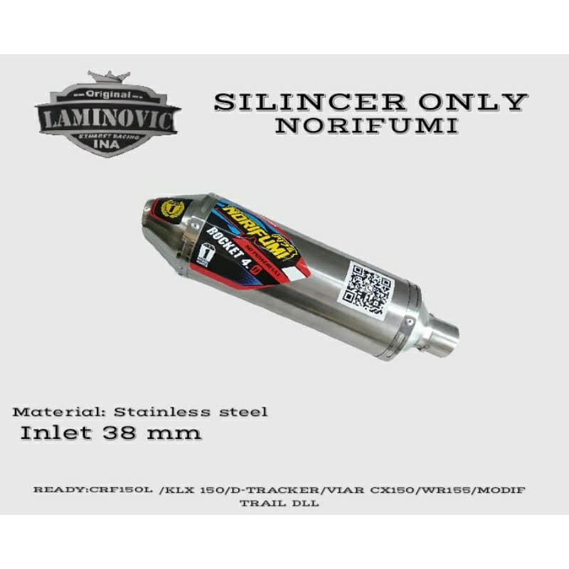 Silenciador De Escapamento Norifumi crf 150l E klx 150 dm 38 mm