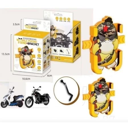 Suporte De Telefone Para Motocicleta HP Com Personagem De Espelho Retrovisor/Ferro/Motivo Fofo HM38