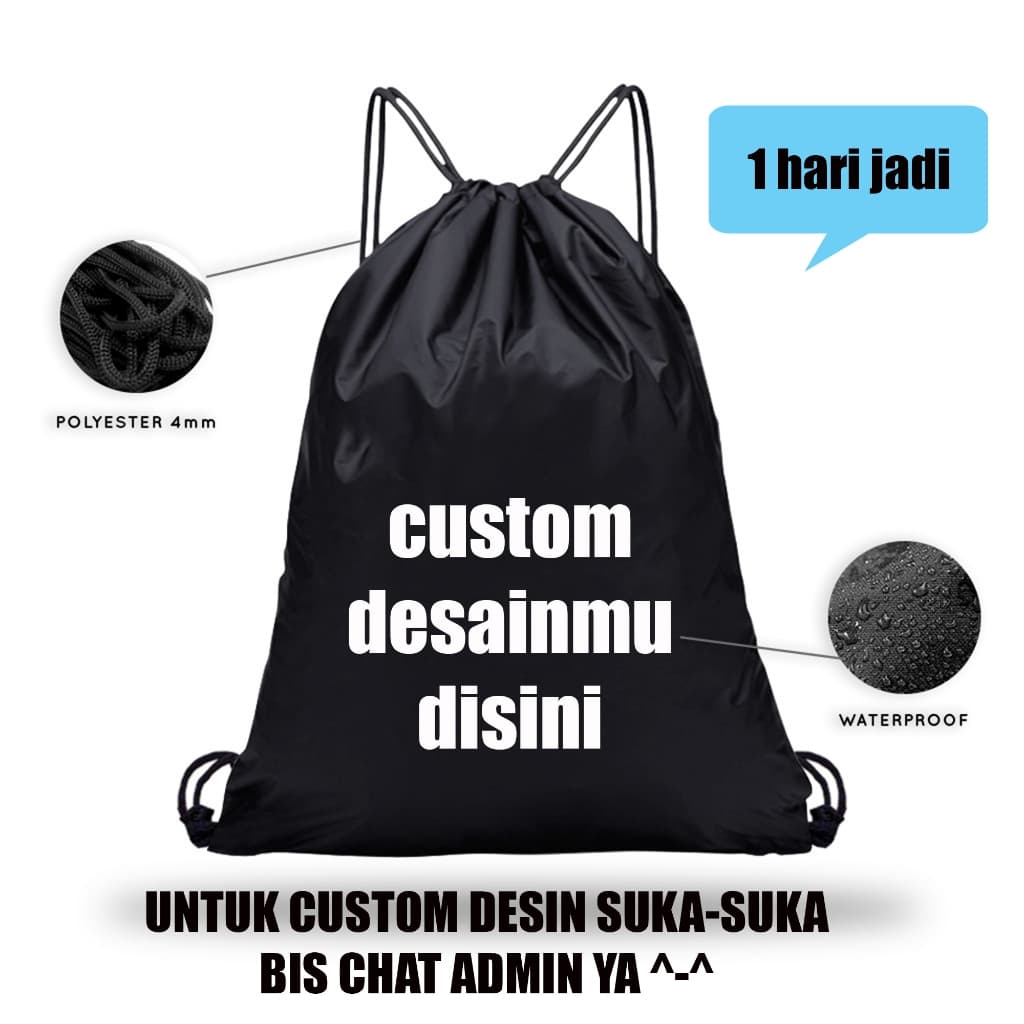 Saco De Corda Mínimo Com Cordão À Prova D'água design Personalizado Como Você Gosta Sem Pedido