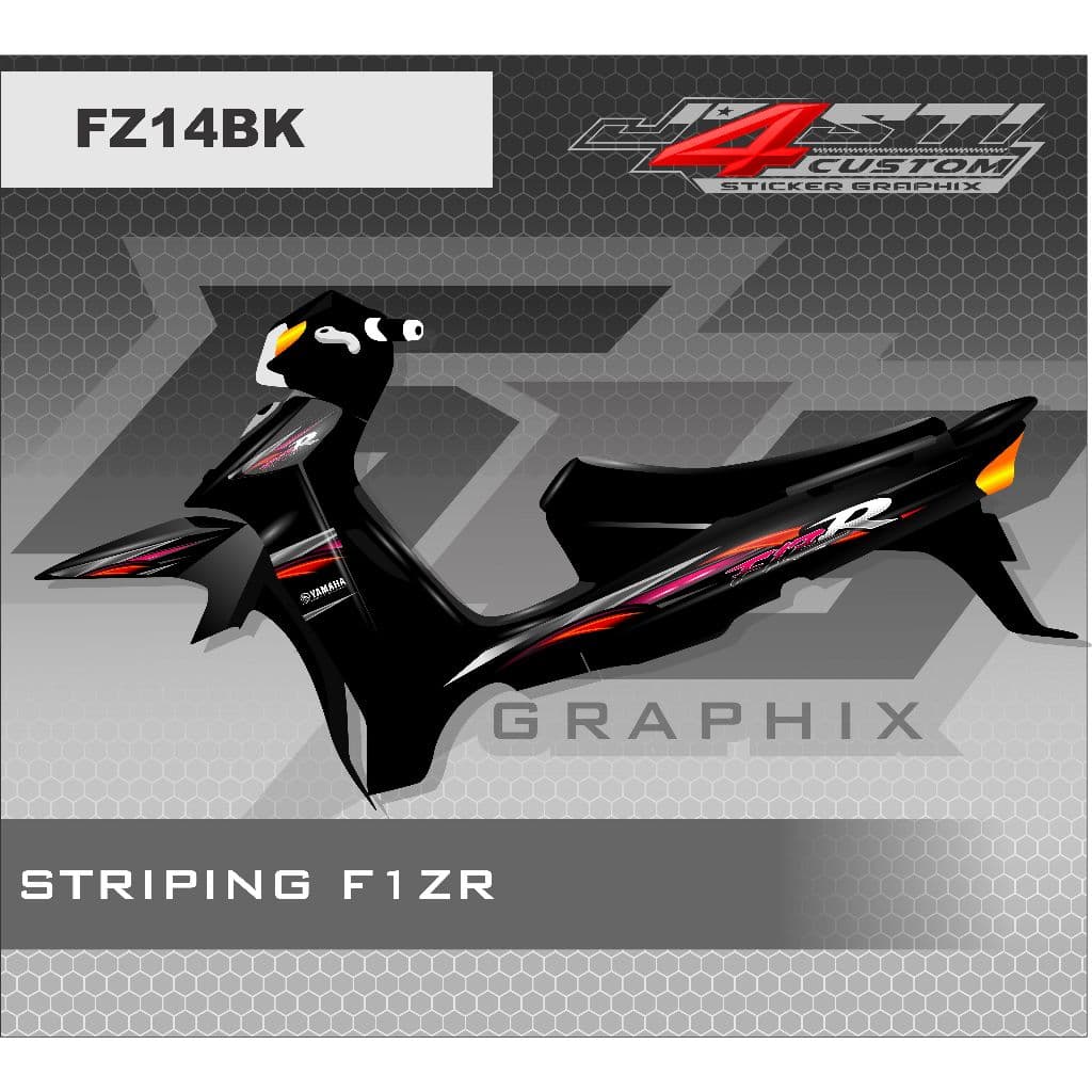 Adesivo Tira F1ZR FZ14BK Gráfico Personalizado