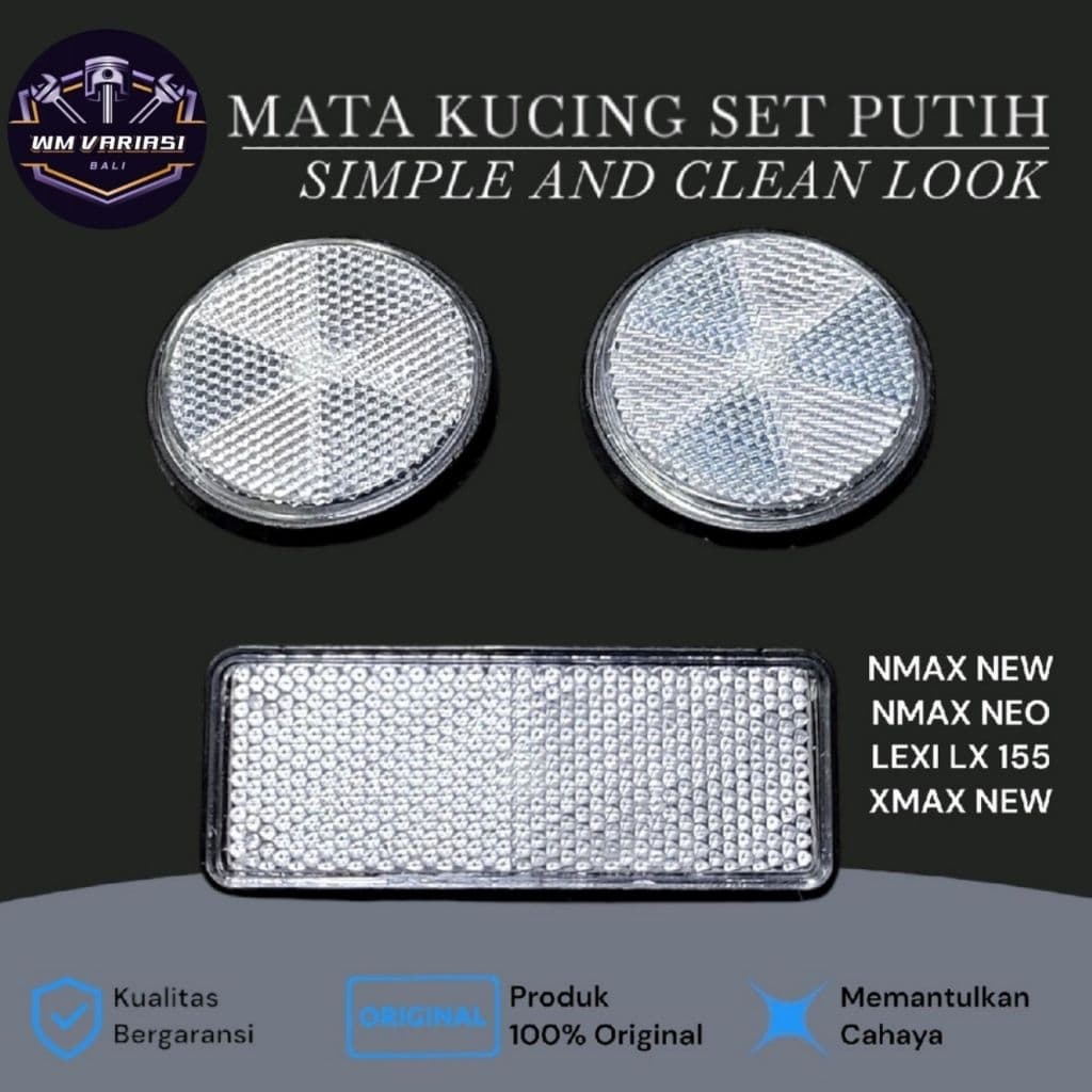 Refletor Olho De Gato Branco MATA Tailândia Modelo Novo Nmax Turbo Neo Xmax Conectado Lexi LX155 Vario ADV PCX Aerox Mio