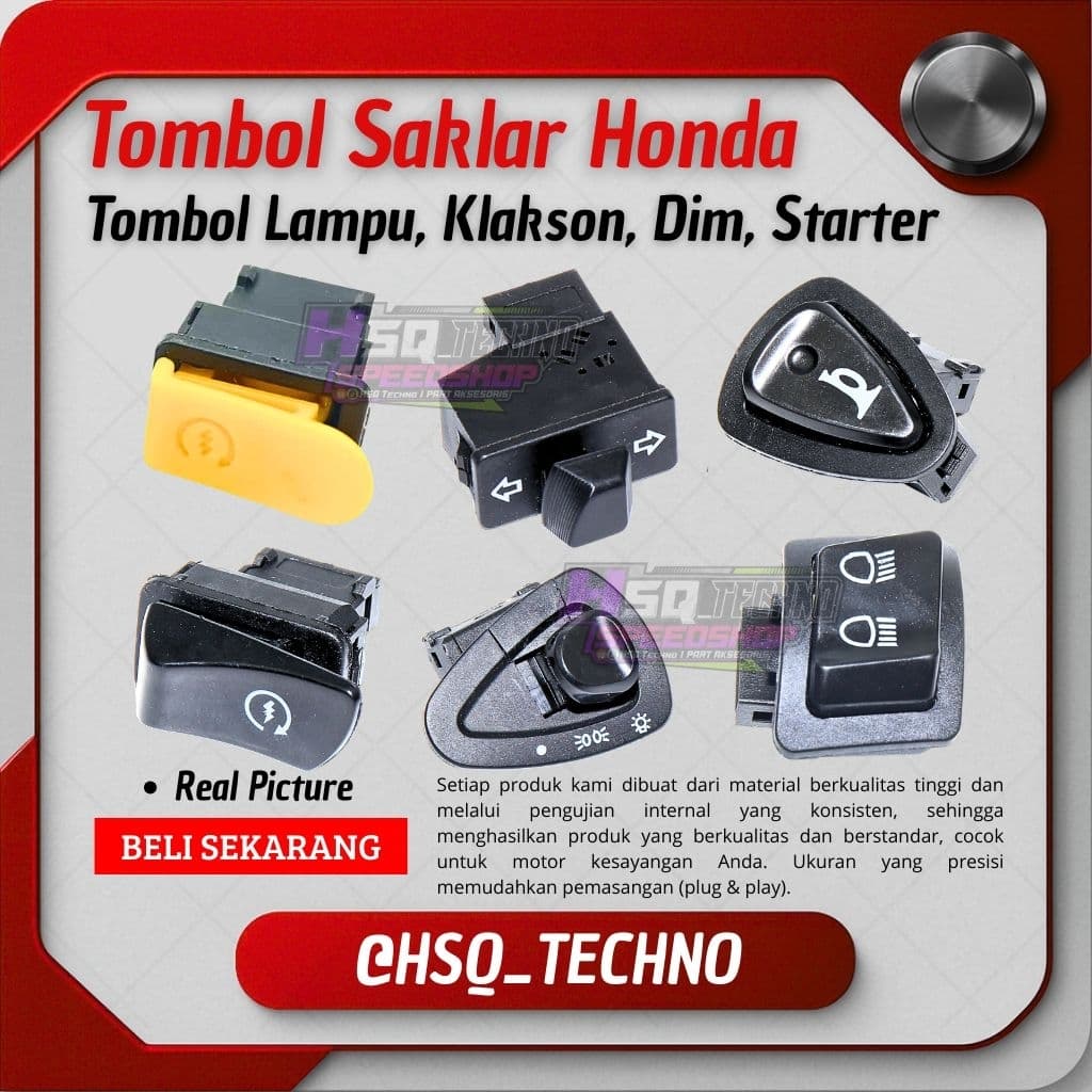Botão Do Interruptor Da Buzina De Partida Sinal De Mudança De Direção Padrão TOMBOL Honda