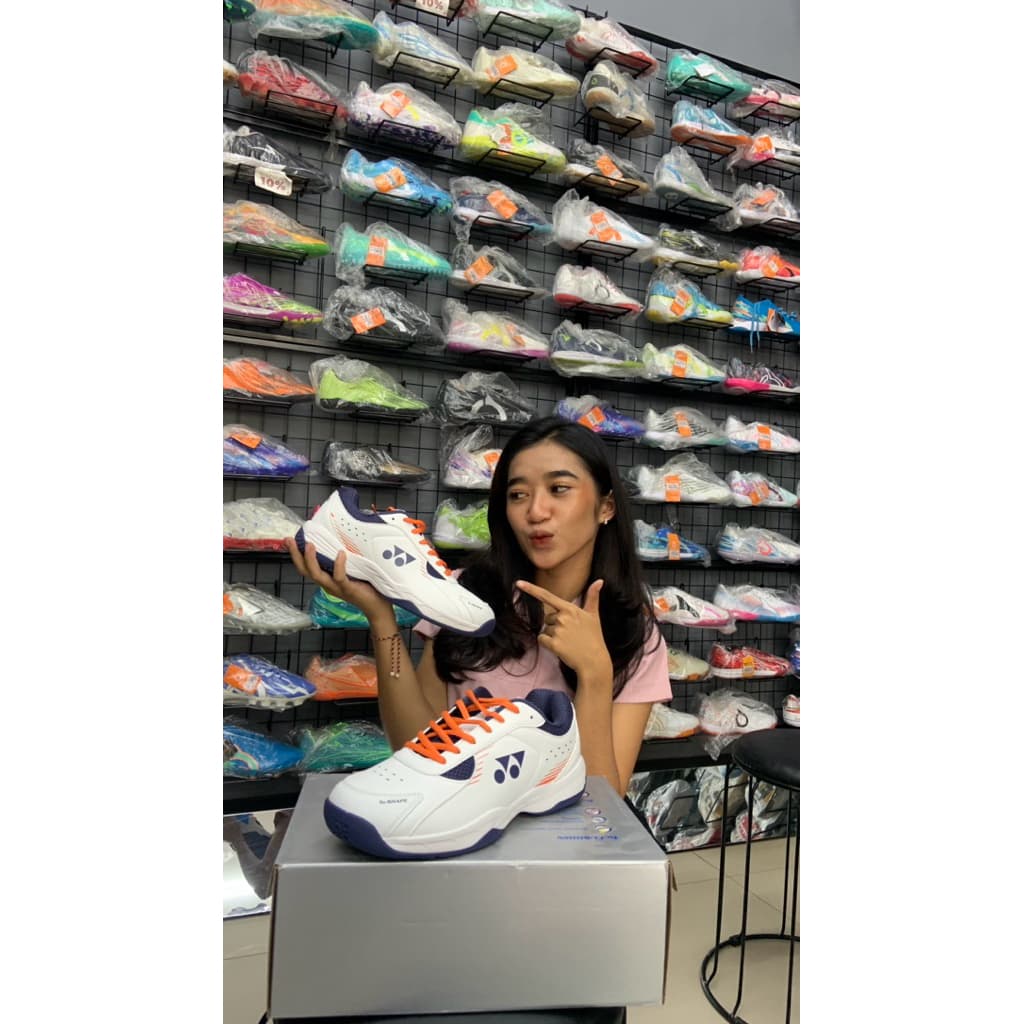 Sapatos De Badminton YONEX Hexis (Branco/Azul Coroa)