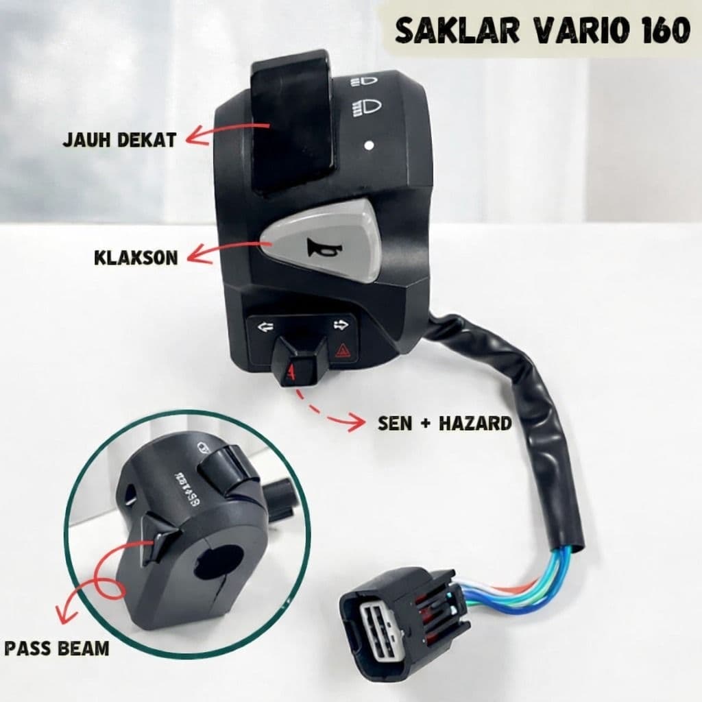 Interruptor Esquerdo Sinal De Giro Suporte De Chifre HONDA Novo VARIO 160 CBS