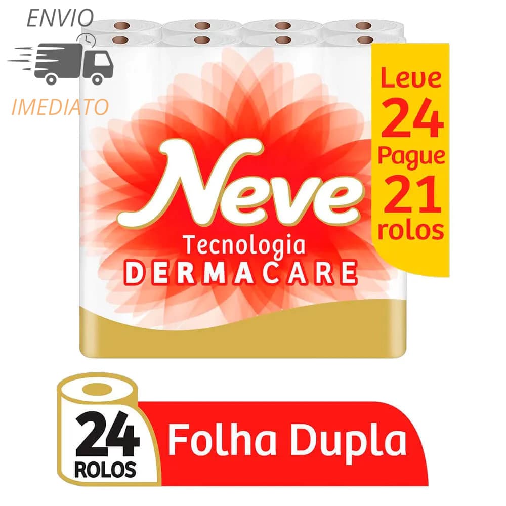 Papel Higiênico Neve Seda Dermacare - 24 Rolos Folha Dupla