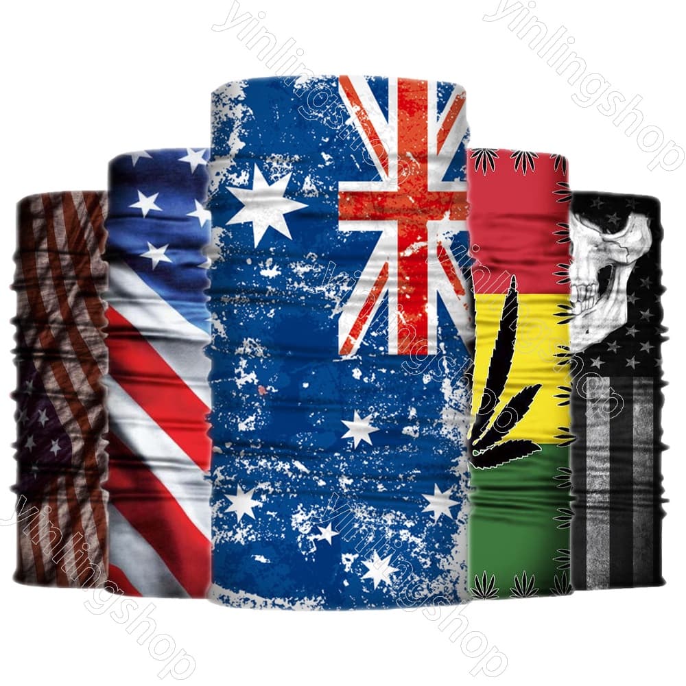 Bandeira Anti Poeira UV Buff Bandana Lenço De Cabeça Motocicleta Bicicleta Pesca Esporte Topeng Ao Ar Livre