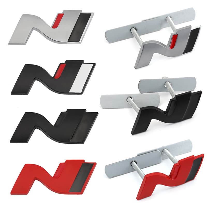 Car Sticker N Line Nline Badge Emblem Decal Front Grille for Hyundai I30 2021 Sonata Elantra Veloster Kona Tucson