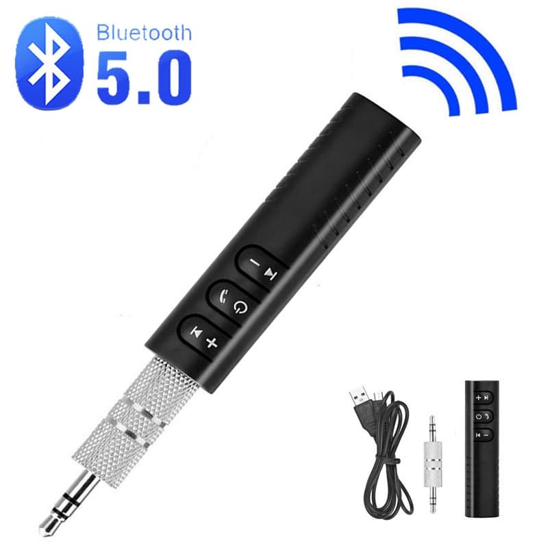 Adaptador De Receptor Do Transmissor Sem Fio Bluetooth 5.0 De 3,5 Mm Para Kit Mãos-Livres Carro